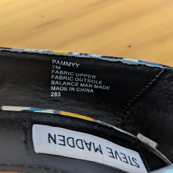 Steve Madden Pammyy Multi color Platform Wedge 5" Heels Size 7.0 - With Box! - Picture 7 of 8